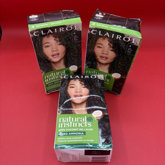 Clairol Other - Clairol Natural Instincts Demi-Permanent Hair Dye, #4 Dark Brown Lot of 3 New